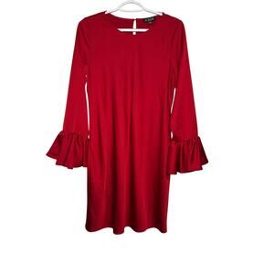 J Crew red bell sleeve dress womens 4 professional career sophisticated business